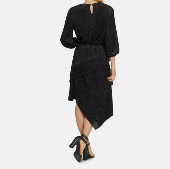 DKNY NEW Women's Black Velvet Flocked Leopard-prin - Picture 2 of 8